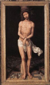 Hans Memling, Christ at the Column, 1485-90 Oil on oak panel, 23.1 x 13.5 Colección Mateu, Barcelona