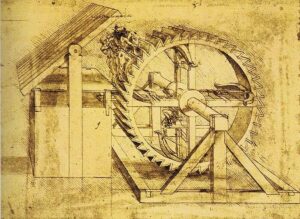 Leonardo da Vinci, Crossbow Machine, c.1481 Ink on paper Biblioteca Ambrosiana, Milan, Italy