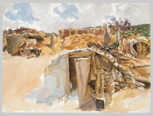 John Singer Sargent, Dugout, 1918 Watercolor and graphite on white wove paper, 15 5/16 x 20 7/8 in Metropolitan Museum of Art, New York