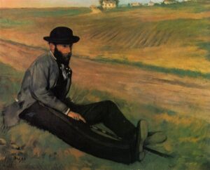 Edgar Degas, Eugène Manet, 1874 Oil on canvas, 25.6 x 33.9 Private Collection