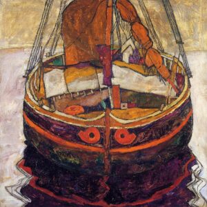 Egon Schiele, Trieste Fishing Boat, 1912 Oil and pencil on canvas, 27 1/2 by 27 1/2 in Private Collection