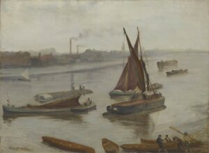 James Whistler, Grey and Silver: Old Battersea Reach, 1863 Oil on canvas, 20 × 27 in Art Institute of Chicago