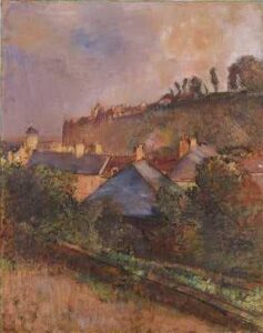 Edgar Degas, Houses at the Foot of a Cliff (Saint-Valéry-sur-Somme.), circa 1895-1898 Oil on canvas, 36.2 in x 28.6 in Columbus Museum of Art