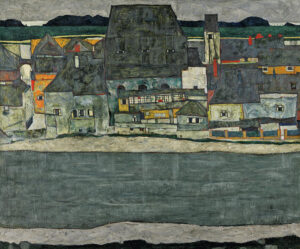 Egon Schiele, Houses on the River (The Old Town), 1914 Oil on canvas, 39.4 x 47.4 in Museo Nacional Thyssen-Bornemisza, Madrid