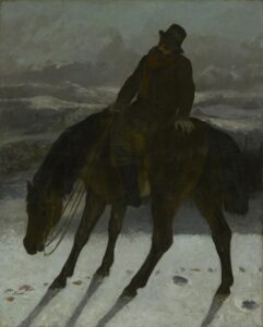 Gustave Courbet, Hunter on Horseback, c 1864 Oil on canvas, 47 × 37 1/2 in Yale University Art Gallery, New Haven, Connecticut