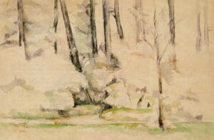 Paul Cézanne,In the Woods, 1894 Watercolor on paper Private Collection