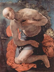 Jacopo Pontormo, Saint Jerome Penitent, 1527-1528 Oil on panel, 41.3 in x 31.4 in Landesmuseum Hannover, Germany