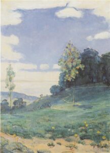 landscape-with-two-small-trees.jpg!Large Ferdinand Hodler, Landscape with Two Small Trees, c.1893 Oil on canvas, 18 x 12.8 in Kunstsammlung Thomas Schmidheiny, Switzerland