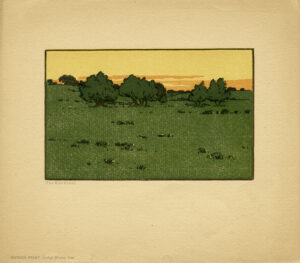 Arthur Wesley Dow, Willows in the Meadow, from Ipswich Prints, first set, 1902 Photo-mechanical relief reproduction on paper, 7 x 8 in Addison Gallery of American Art, Andover, MA