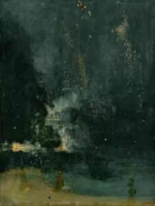James Whistler, Nocturne in Black and Gold: The Falling Rocket, 1875 Oil on panel, 23.7 in x 18.2 in ￼Detroit Institute of Arts ￼ ￼