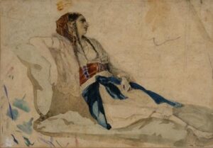 Eugène Delacroix, Odalisque, c. 1832-1849 Watercolor and graphite pencil, Columbus Museum of Art