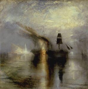 Joseph Mallord William Turner, Peace – Burial at Sea,1842 Oil on canvas, 34 in × 34.1 in Tate Britain, London