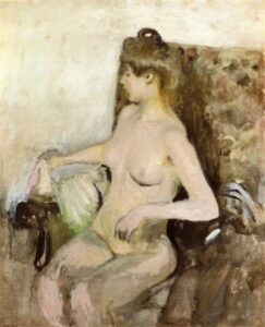 Édouard Vuillard, Seated Nude, 1903 Oil on canvas, 32 x 25.4 in Private Collection