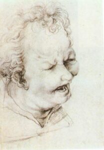 Matthias Grünewald, Head of a Shouting Man, c.1520 Black chalk on paper, 10.9 x 7.7 in Kupferstichkabinett Berlin