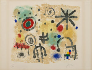 Joan Miró, Signs and Meteors, 1958 Lithograph, 17 x 19 in Solomon R. Guggenheim Museum, New York