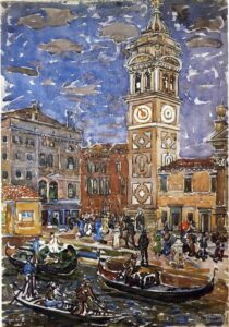 Maurice Brazil Prendergast, Santa Maria Formosa, Venice, c.1911 - c.1912 Pencil, watercolor, paper, 23.16 x 15.25 in Museum of Fine Arts, Boston