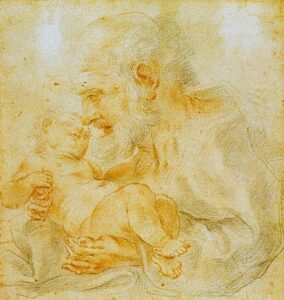 Guido Reni, Saint Joseph, n.d. Drawing, 9.4 x 8.7 in
