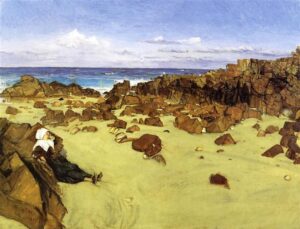 James Whistler, The Coast of Brittany (aka Alone with the Tide), 1861 Oil on canvas, 34.4 x 45.5 in Wadsworth Atheneum Museum of Art, Hartford