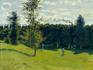 Claude Monet,The Train in the Country, c.1870 - c.1871 Oil on canvas, 25.6 x 19.7 in Musée d'Orsay, Paris, France