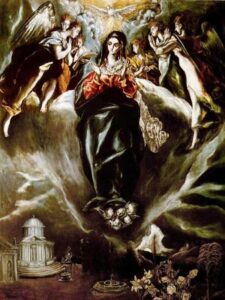 El Greco, The Virgin of the Immaculate Conception, c.1610 Oil on canvas, 42.5 x 32.3 in Thyssen-Bornemisza Museum, Madrid
