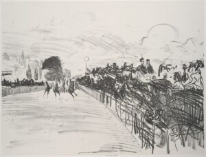 Édouard Manet, The Races, 1865–72, published 1884 Lithograph on chine collé; third state of three, 15 1/4 × 20 1/8 in Metropolitan Museum of Art, New York