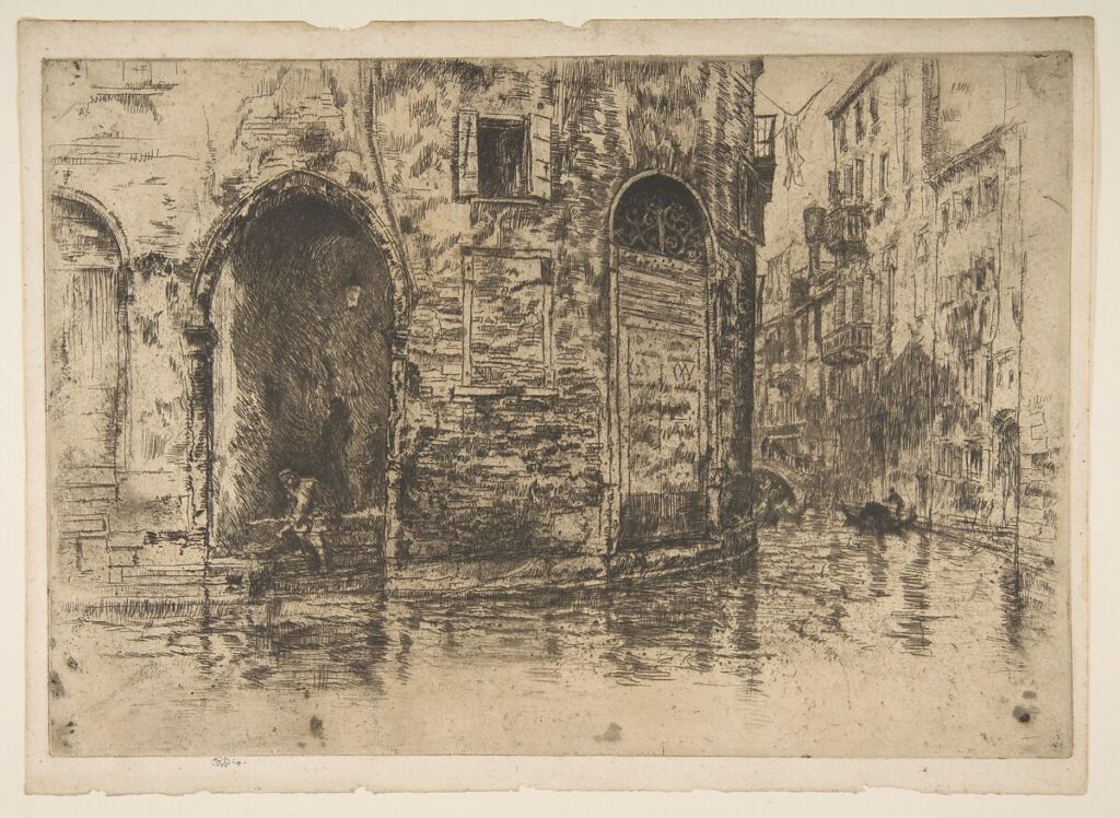 James Whistler, Two Doorways, from First Venice Set, 1880 Etching and drypoint, 7.9 x 11.5 in Metropolitan Museum of Art, New York