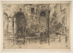 James Whistler, Two Doorways, Series/Portfolio: First Venice Set ("Venice: Twelve Etchings,") 1880 Etching and drypoint; fourth state of thirteen (Glasgow); printed in black ink on ivory laid paper, 7 15/16 x 11 1/2 in Metropolitan Museum of Art, New York