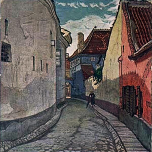 Mstislav Dobuzhinsky, Vilno. Side street Piles, c 1906