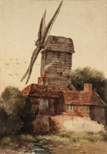 David Cox Senior, Windmill Watercolour on board, 9 x 6.25 Tate Britain, London