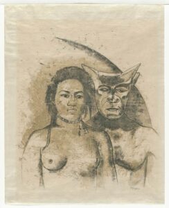 womanwevilspirit Paul Gauguin, Tahitian Woman with Evil Spirit, c. 1900 Graphite and colored pencil, 25 9/16 x 18 1/8 Museum of Modern Art, New York