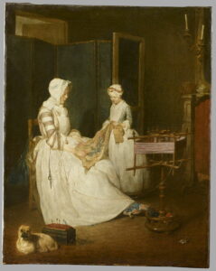 Jean Siméon Chardin, The Hard-working Mother, 1740 Oil on canvas, 19.2 x 15.3 in Louvre Museum, Paris