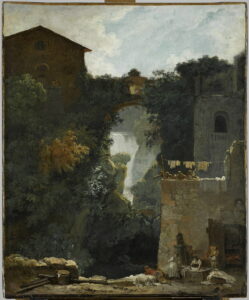 Jean-Honoré Fragonard, The Falls of Tivoli, 18th century. Oil on canvas, 28.5 x 23.8 in Louvre Museum, Paris