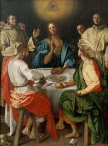 Jacopo Pontormo, Supper at Emmaus, 1525 Oil on canvas, 90.6 x 68.1 in Galleria degli Uffizi, Florence