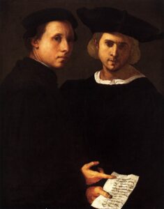 Jacopo Pontormo, Portrait of Two Friends, c. 1522 Oil on panel, 35.6 x 26.8 in Collezione Vittorio Cini, Venice