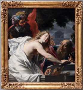 1110px-Cornelis_schut,_susanna_e_i_vecchioni Cornelis Schut, Susanna and the Elders, 1650 Oil on canvas, 46.7 in x 42.3 in Royal Museums of Fine Arts of Belgium, Brussels