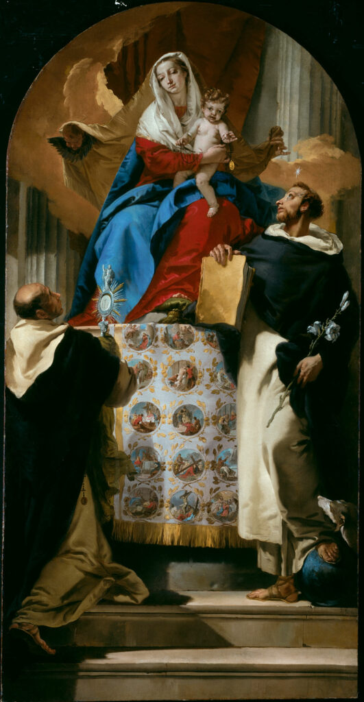 Giovanni Battista Tiepolo, Virgin and Child with Saints Dominic and Hyacinth, 1730–1735 Oil on canvas, 108 × 54 in Art Institute of Chicago