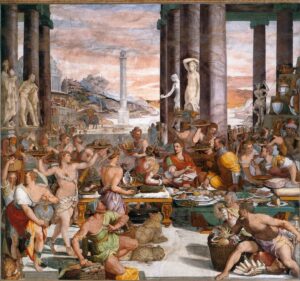 Alessandro Allori, The Banquet of Syphax, 1578-82 Fresco Villa Medici, Poggio a Caiano, Italy
