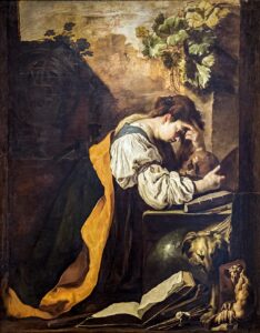 Domenico Fetti, Meditation/Melancholy/Mary Magdalene, 1618 Oil on canvas, 70.4 in x 55.1 in Gallerie dell'Accademia, Venice