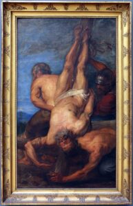 Sir Anthony van Dyck, The Crucifixion of Saint Peter, 1621 Oil on canvas, 80.3 in x 46 in Royal Museums of Fine Arts of Belgium, Brussels