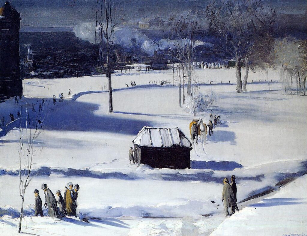 George Wesley Bellows, Blue Snow, The Battery, 1910 Oil on canvas, 34 x 44 in Columbus Museum of Art