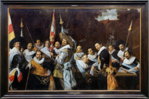 Frans Hals, Officers and Sub-Alterns of the Calivermen Civic Guard, Haarlem, 1634 Oil on canvas, 81.4 inx 11 ft Frans Hals Museum, Haarlem, Netherlands
