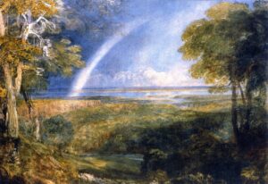 David Cox Senior, Junction of the Severn and the Wye with a Rainbow, 1829
