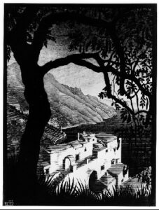 Maurits Cornelis Escher, Coast of Amalfi, 1931 Lithograph
