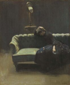 Walter Richard Sickert, The Acting Manager or Rehearsal: The End of the Act, circa 1885-1886 Oil on canvas, 24 x 20 in Private Collection