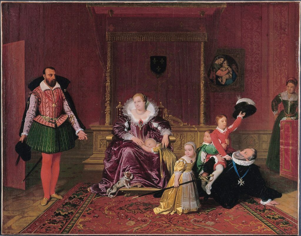 Jean-Auguste-Dominique Ingres, Henry IV Receiving the Spanish Ambassador, 1817 Medium oil on canvas Edit this at Wikidata, 27.7 in x 31.6 in Petit Palais (Musée des Beaux-Arts de la ville de Paris)