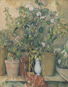 Paul Cézanne, Terracotta Pots and Flowers, 1891–1892 Oil on canvas, 36 3/8 × 28 7/8 in Barnes Collection, Philadelphia