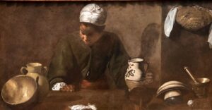 Diego Velázquez, Kitchen Scene Oil on canvas, 21 7/8 × 41 1/8 in Art Institute of Chicago