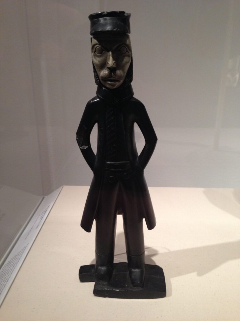 Sea captain figure, ca. 1850 Argillite, stone Haida