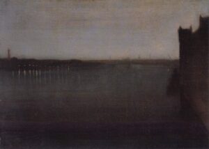 James McNeill Whistler, Nocturne in Gray and Gold, Westminster Bridge Oil on canvas, 18.5 in x 24.5 in Burrell Collection, Glasgow