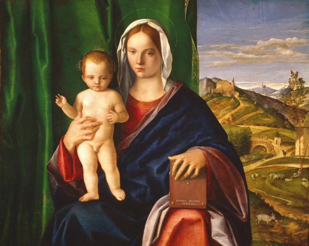 Giovanni Bellini, Madonna and Child, 1509 Oil on panel, 33.3 in x 41.7 in Detroit Institute of Arts